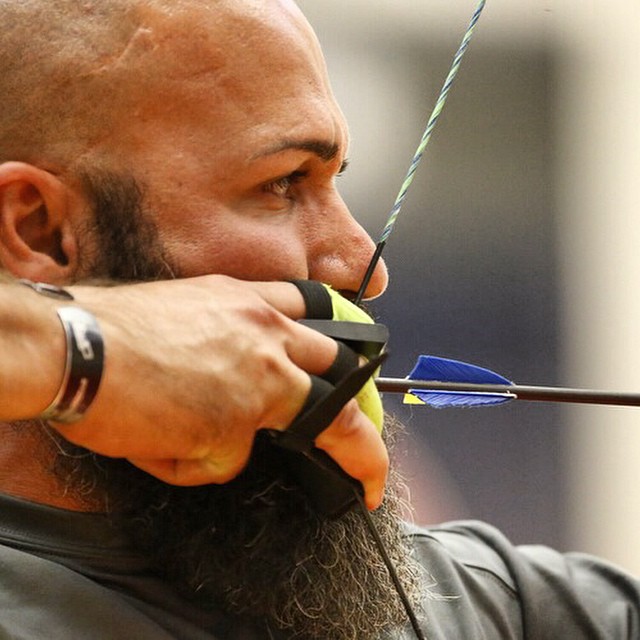 SOCOM's Victor Sassoon lines up a shot during the archery competition at
