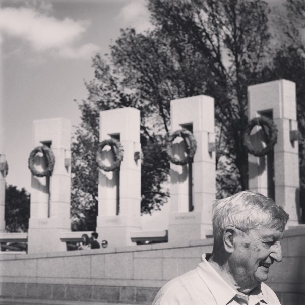 Bill Wade, my grandfather and a World War II veteran, visits the memorial in DC in May, 2007. Pop died on July 6, 2015 at 94.