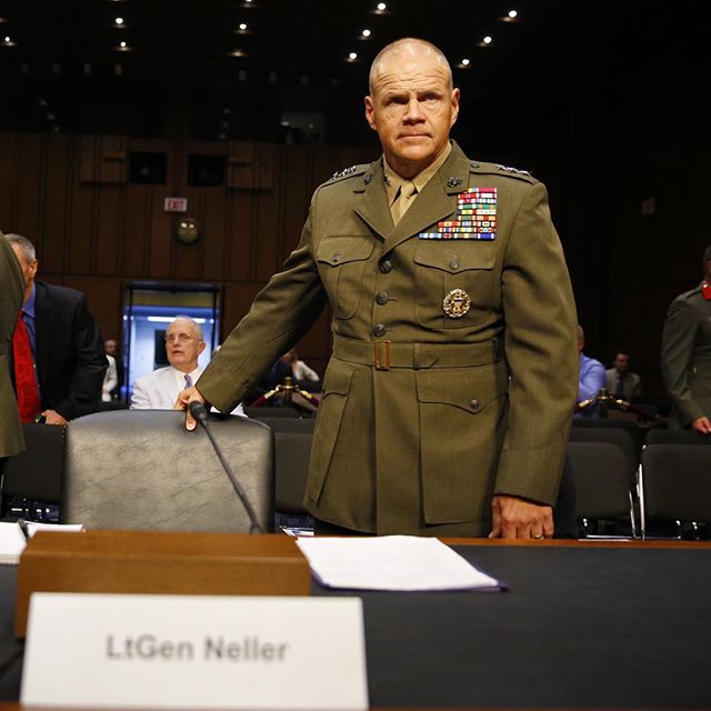 Lt. Gen. Robert Neller arrives for his confirmation hearing before the Senate Armed Services Committee to be the next Commandant of the Marine Corps. (Mike Morones/Marine Corps Times)