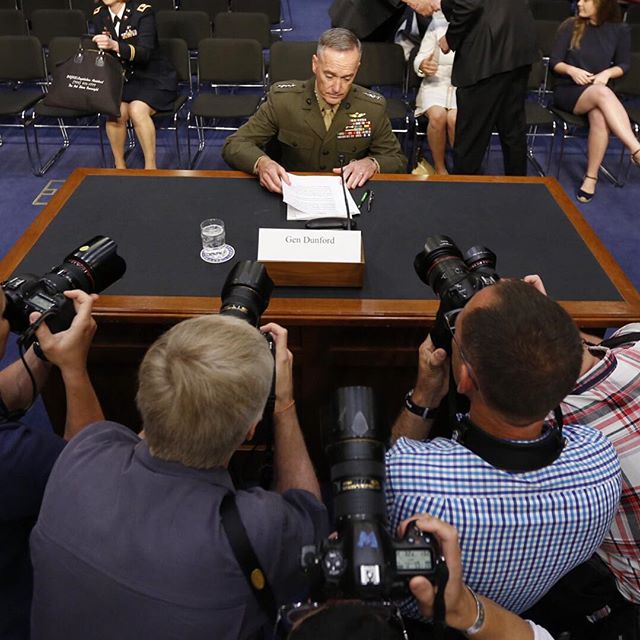 Gen. Joe Dunford sits down for a hearing before the Senate Armed Services Committee on his nomination as Chairman of the Joint Chiefs of Staff. (Mike Morones/Military Times)