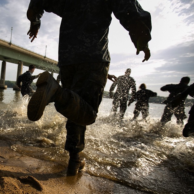 Plebes (freshmen) participate in the annual Sea Trials exercise at the U.S. Naval Academy. The exercise tests their physical and mental stamina. (Mike Morones/Navy Times)
